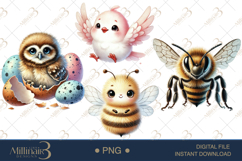 Boho Woodland Baby Animals &amp; Mushroom Clipart Product Image 1