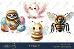Boho Woodland Baby Animals & Mushroom Clipart Product Image 1