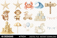 Cute Beach Animals Clipart Bundle Product Image 1