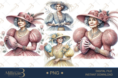Classic Beautiful Grandma with Football Clipart Product Image 1