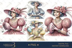 Classic Beautiful Grandma with Football Clipart Product Image 1