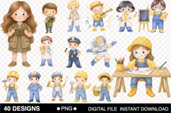 Watercolor Children’s Jobs Clipart Bundle Product Image 1