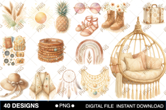 Summer Beach Watercolor Clipart Product Image 1