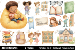 Library Kids Clipart Product Image 1