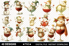 Quirky Snowman Festive Christmas Clipart Bundle Product Image 1