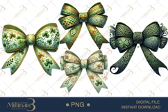 Coquette St. Patrick’s Day Bow Clipart|St. Patrick’s Day Product Image 1