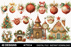 Vintage Christmas Tree Clipart Bundle Product Image 2