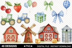 Farm Animal Birthday Clipart Product Image 2