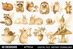 Vintage Sepia Fairy Woodland Clipart Bundle Product Image 2