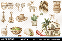 Watercolor Cute Cinco de Mayo Clipart Product Image 2