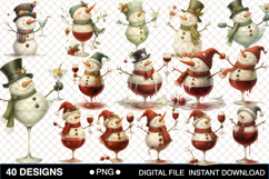 Quirky Snowman Festive Christmas Clipart Bundle Product Image 2