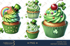 St. Patrick’s Day Cupcake Clipart Product Image 1