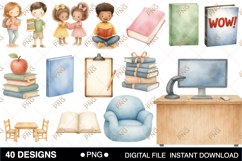 Library Kids Clipart Product Image 2