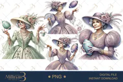 Classic Beautiful Grandma with Football Clipart Product Image 1