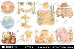 Summer Beach Watercolor Clipart Product Image 3