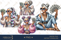 Classy Grandma with Money Clipart Product Image 1