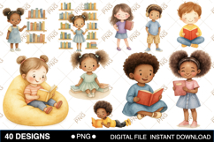 Library Kids Clipart Product Image 3