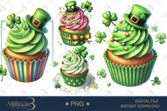 St. Patrick’s Day Cupcake Clipart Product Image 1