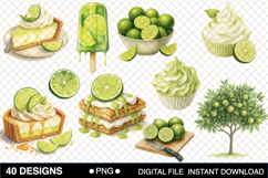 Key Lime Watercolor Clipart Bundle Product Image 3