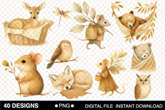 Vintage Sepia Fairy Woodland Clipart Bundle Product Image 3