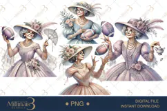 Classic Beautiful Grandma with Football Clipart Product Image 1
