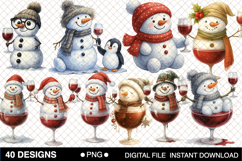 Quirky Snowman Festive Christmas Clipart Bundle Product Image 3