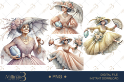 Classic Beautiful Grandma with Football Clipart Product Image 1