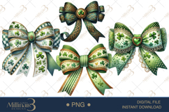 Coquette St. Patrick’s Day Bow Clipart|St. Patrick’s Day Product Image 1