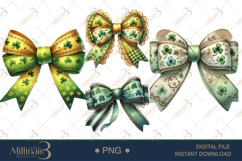 Coquette St. Patrick’s Day Bow Clipart|St. Patrick’s Day Product Image 1