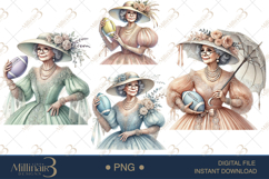 Classic Beautiful Grandma with Football Clipart Product Image 1