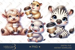 Coffee Lovers Animals Clipart Product Image 1