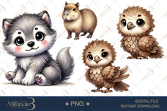 Boho Woodland Baby Animal Clipart Product Image 1