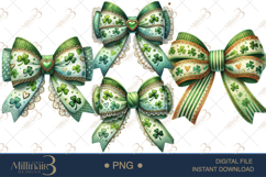 Coquette St. Patrick’s Day Bow Clipart|St. Patrick’s Day Product Image 1