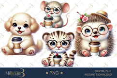 Coffee Lovers Animals Clipart Product Image 1