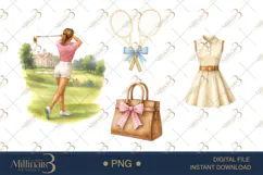 Country Club Watercolor Clipart PNG Product Image 1