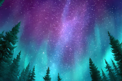 Purple and Teal Aurora Borealis Night Sky Background Product Image 1