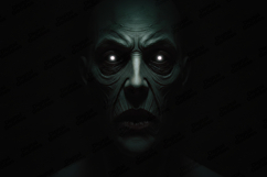 Dark Creepy Horror Face Artwork for Scary Design Projects Product Image 1