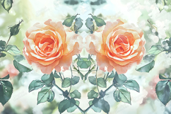 Watercolor Rose Mirror Floral Background Elegant Art Product Image 1