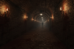 Dark Underground Tunnel Horror Scene Creepy Background Product Image 1