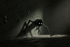 Creepy Creature in Dark Room Horror Background with Glowing Product Image 1