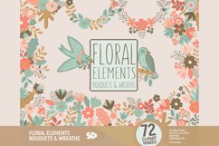 Floral elements bouquets and wreaths clipart. Stickers Product Image 1
