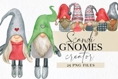 Christmas scandi gnome clipart for customize gnomies creator Product Image 1