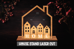 3D House Laser Cut Stand Home Decor, Home Decor Laser cut Product Image 1
