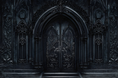 Dark Gothic Archway and Ornate Door - Fantasy Background Product Image 1