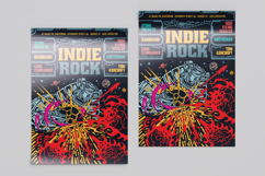 Space Bear Illustrated Indie Rock Flyer Product Image 2