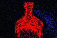 Abstract Red Bottle Graphic - Neon Glitch Art Background Product Image 1