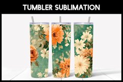 Retro Flower Tumbler Sublimation Seamless Tumbler Product Image 1