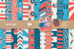 4th of July digital paper pack, independence day patterns Product Image 1