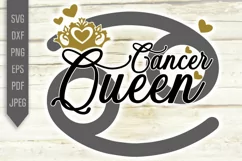 Cancer Queen Svg. Zodiac Sign Birthday. Horoscope dxf, png Product Image 2