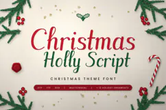 Christmas Holly Script - Festive Brush Script Font Product Image 1